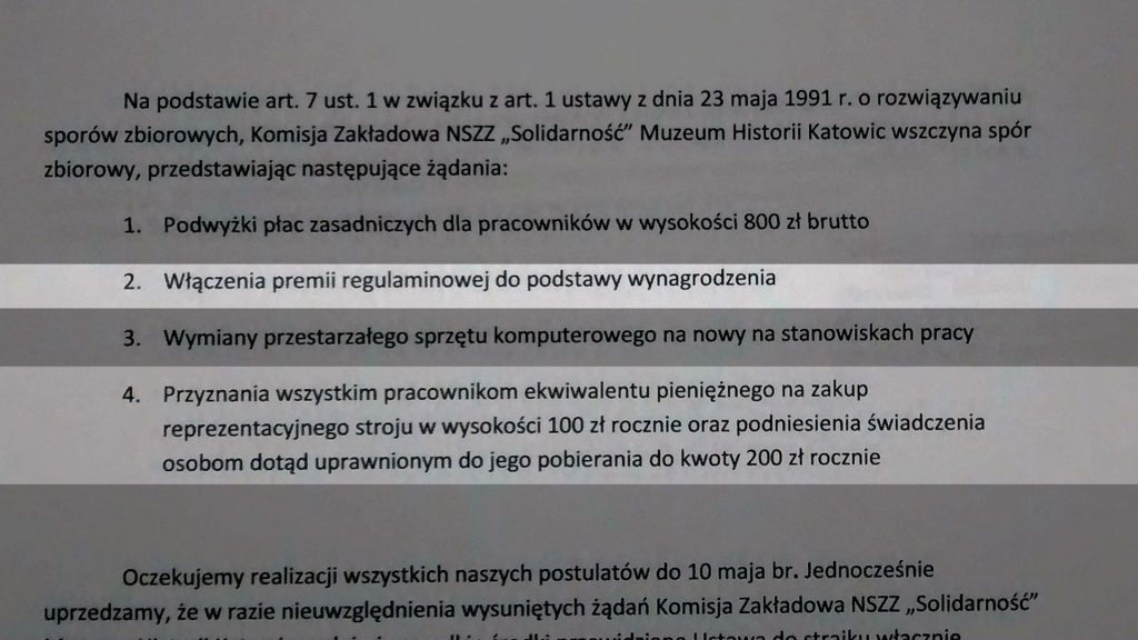 Katowice: Będzie strajk w muzeum? Pracownicy mówią, że zarabiają grosze