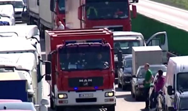 Wypadek na węźle A4 Sośnica. W Gliwicach zderzyły się dwie ciężarówki (foto:archiwum - poglądowe)
