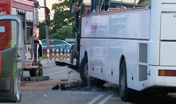 Rusiec: Zderzenie autokarów z dziećmi. Są ranni (fot.TVP Info)