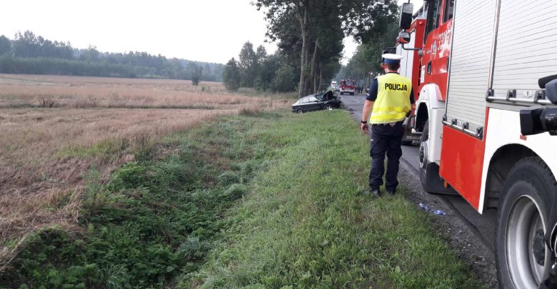 Uciekał przed policją, staranował radiowóz, zderzył się z innym samochodem, zabił siebie i 22-latkę (fot.KMP Piotrków Trybunalski)