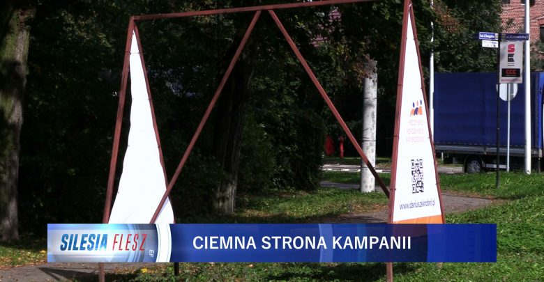 Wyborczy wandalizm? Z banera Dariusza Skrobola zostały strzępy
