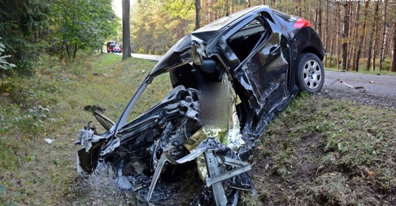 Śląskie: Tragiczny wypadek w Tworogu. Mężczyzna zginął podczas manewru wyprzedzania (fot.Śląska Policja)