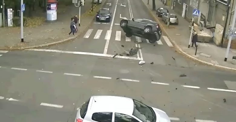 Dachowanie w Gliwicach. Zobacz szokujące wideo!