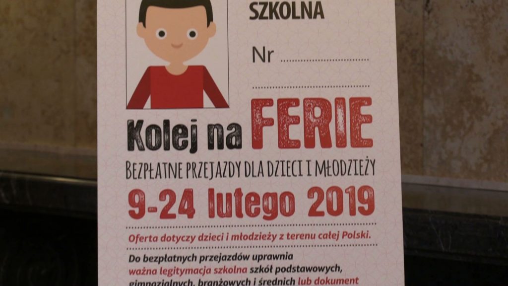Uczniowie szkół podstawowych, gimnazjalnych i ponadpodstawowych pojadą za darmo pociągami podczas ferii