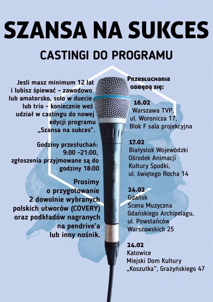 "Szansa na sukces" wraca na szklany ekran. Ruszają castingi do programu. Jeden z nich odbędzie się w Katowicach! (fot.mat.prasowe)
