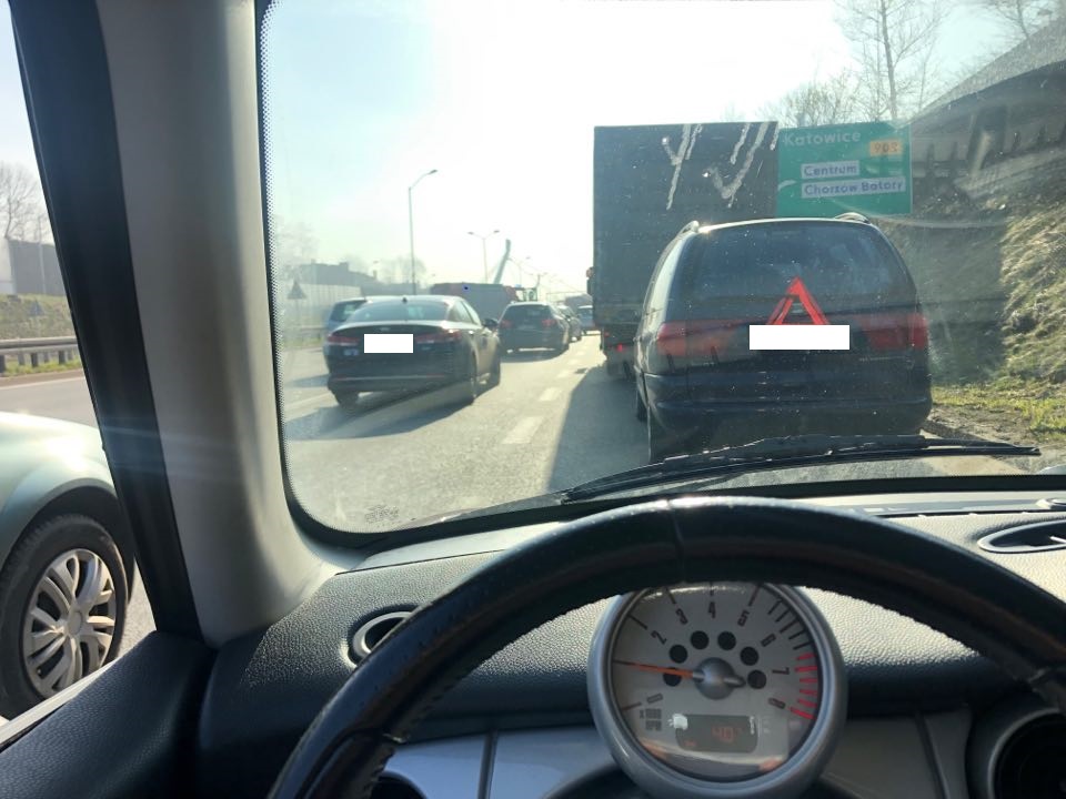 Chorzów: Potężny korek na DTŚ! Karambol 8 samochodów przy Ruchu Chorzów (alarm@tvs.pl)