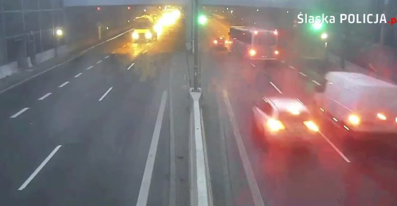Szeryf na DTŚ w Gliwicach dał popis głupoty przy wlocie do tunelu Drogowej Trasy Średnicowej pod centrum Gliwic