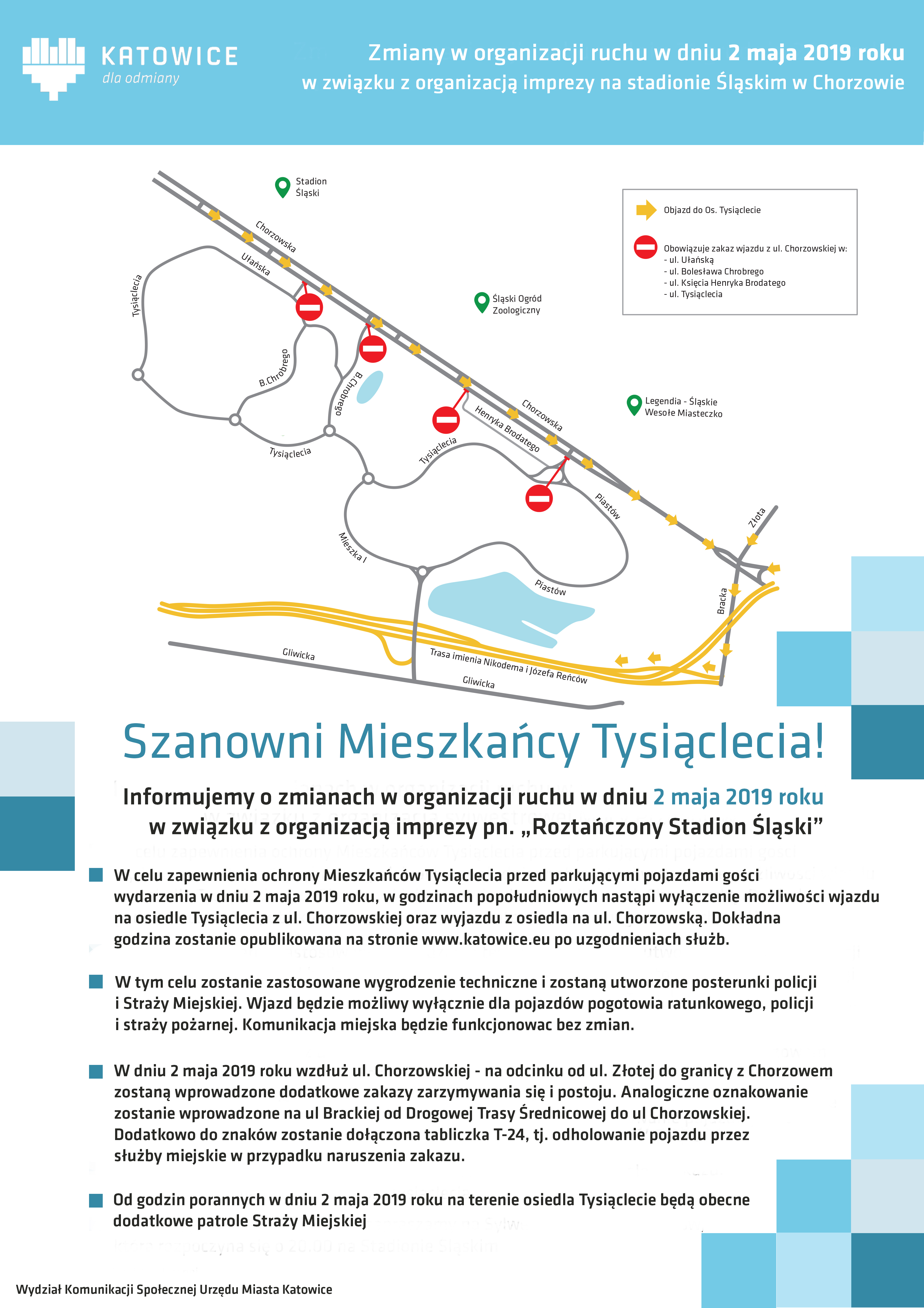 Katowice: Zmiany w organizacji ruchu 2 maja w związku imprezą na Stadionie Śląskim (fot.UM Katowice)