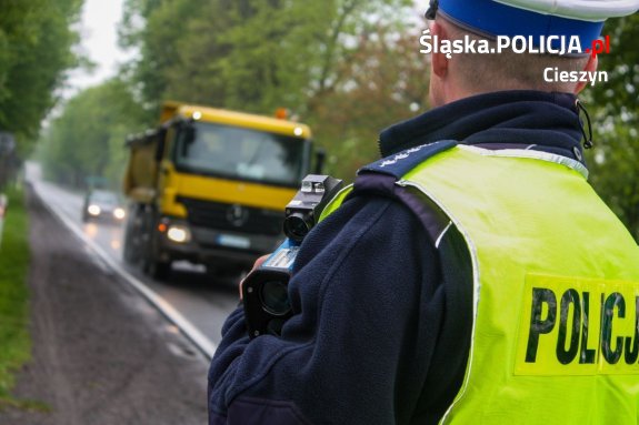 Noga z gazu! Dziś "Kaskadowy pomiar prędkości" (fot.KPP Cieszyn)
