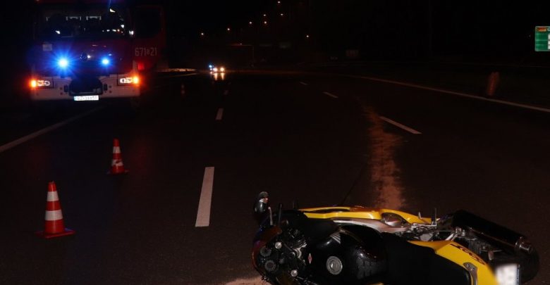Zabrze: Śmiertelny wypadek motocyklisty na DTŚ (fot.KMP Zabrze)
