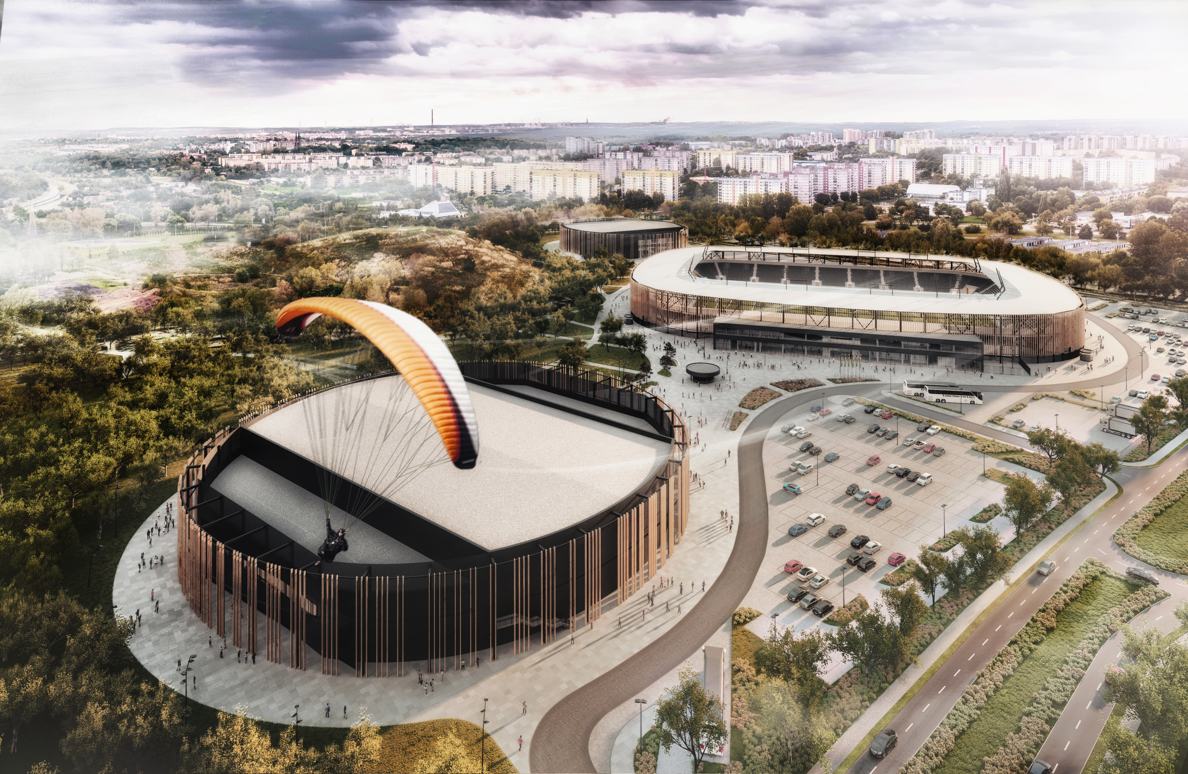 Zagłębiowski Park Sportowy rośnie w siłę. Powstaje sadion, hala sportowa i lodowisko
