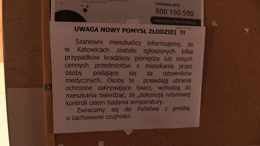 Z ogłoszenia wynika, że oszuści pod przykrywką walki z koronawirusem okradają mieszkańców. Policja ostrzega - to FAKE NEWS!