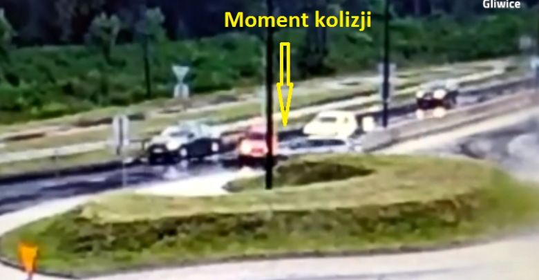 Walnął w auto na rondzie i uciekł. Szybka karma. Rondem jechał policjant