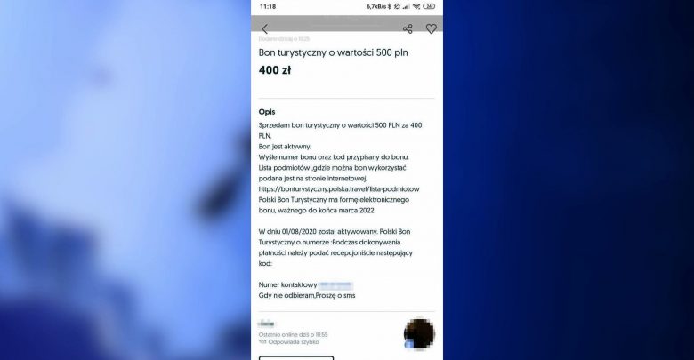 Za 300, za 400. Za ile ludzie sprzedają BON TURYSTYCZNY w sieci? Nieważne, bo to nielegalne!!!