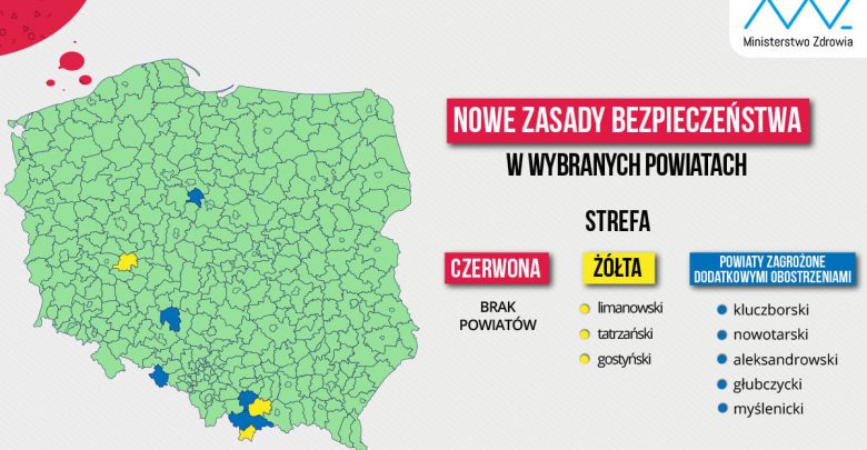 Koronawirus: 3 powiaty na liście rejonów z obostrzeniami. Jest nowa lista Ministerstwa Zdrowia (fot.Ministerstwo Zdrowia)