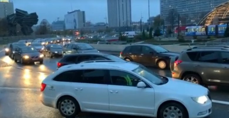 Kolejna blokada ronda im. gen. Ziętka w Katowicach. Choć tym razem protestujących było znacznie mniej niż ostatnio