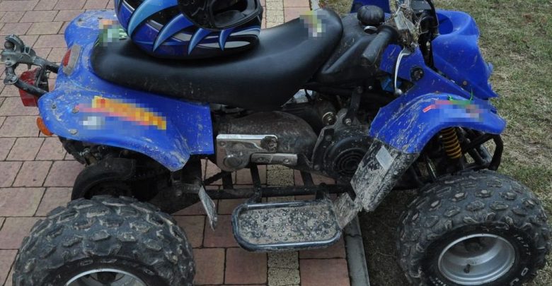 10-latek na quadzie wjechał pod BMW (fot.Policja Lubelska)