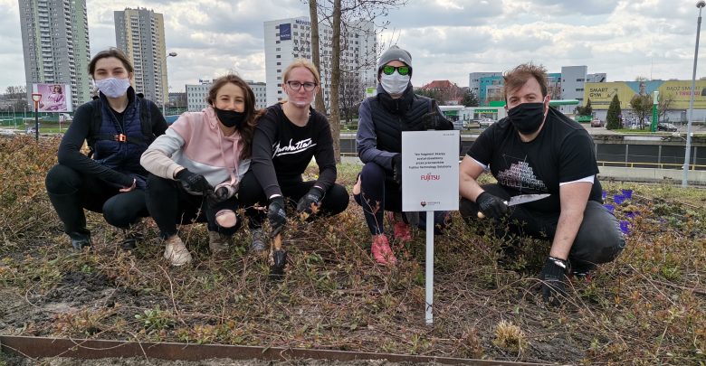Katowice: Firma Fujitsu upiększyła skarpę przy Muzeum Śląskim (fot.UM Katowice)