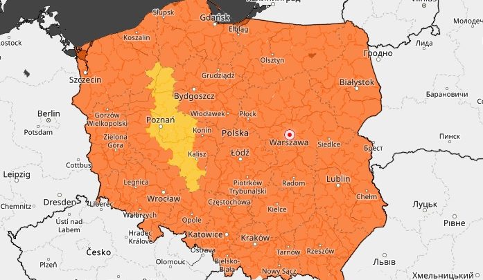 Ostrzeżenia meteo przed upałem, ale także przed BURZAMI! Trzeba uważać także na Śląsku! (fot.IMGW)