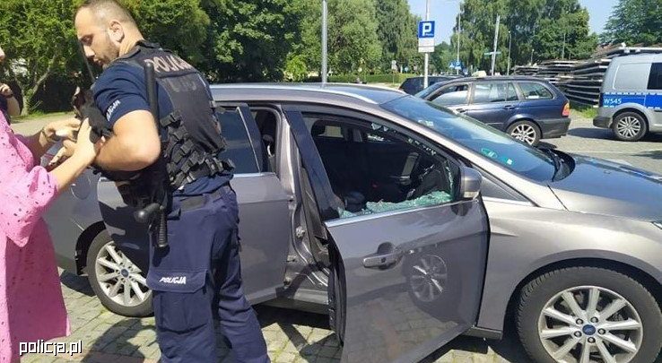 Pies w nagrzanym aucie. Właścicielka czworonoga nie widziała w tym nic złego (fot.policja.pl)