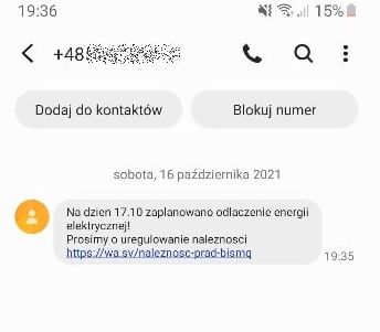 Dostałeś SMS-a o odłączeniu prądu? To oszustwo (fot.KMP Suwałki)