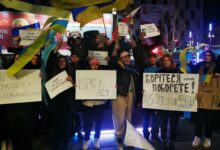 Wojna w Ukrainie. Pikieta w Katowicach 25 lutego
