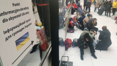 Uchodźcy na dworcu, Katowice