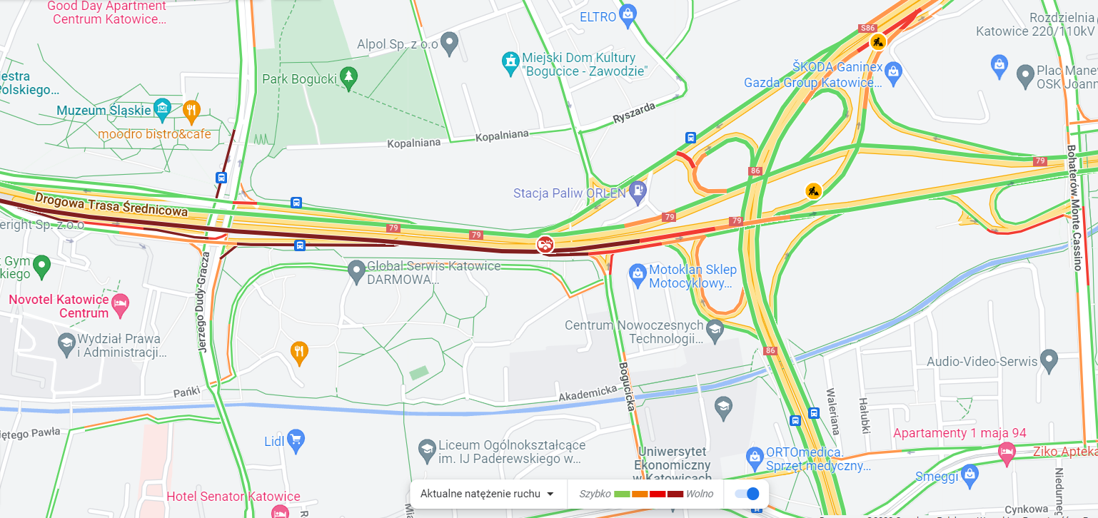 wypadek katowice 4.11