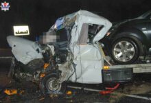 Czołowe zderzenie lawety z autokarem. W środku było 30 osób/fot.Policja Lubelska