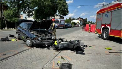Tragiczny wypadek w Orzeszu. Nie żyje motocyklista/fot.Śląska Policja