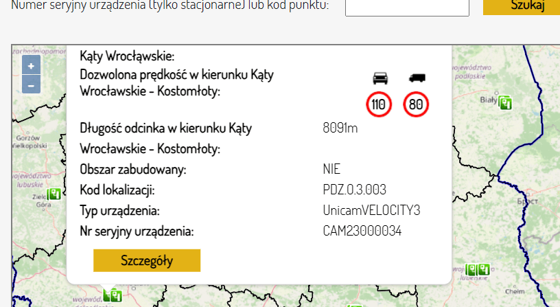 odcinkowy pomiar prędkości