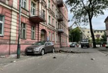 w sosnowcu urwał się balkon