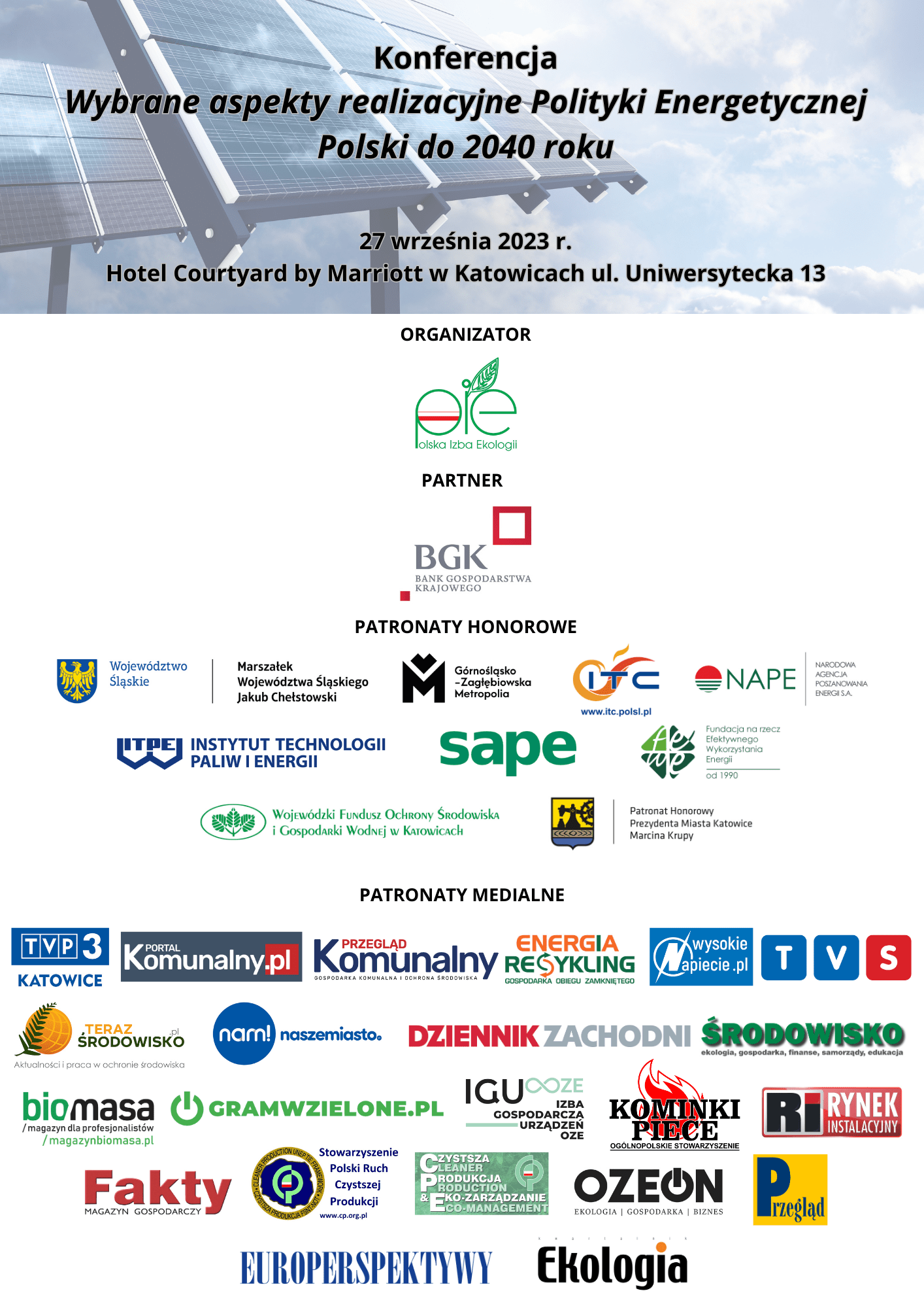 Konferencja "Wybrane aspekty realizacyjne Polityki Energetycznej Polski do 2040 roku".
