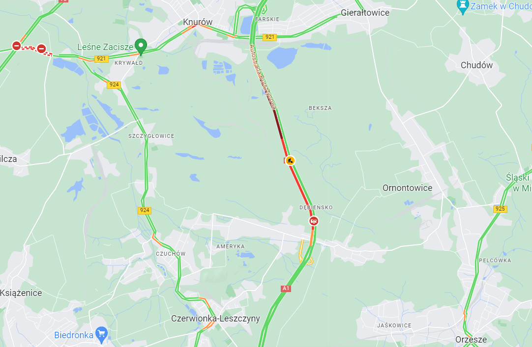 pożar elektryka na a1 5 września