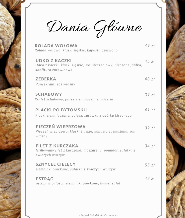 dziadek do orzechów menu