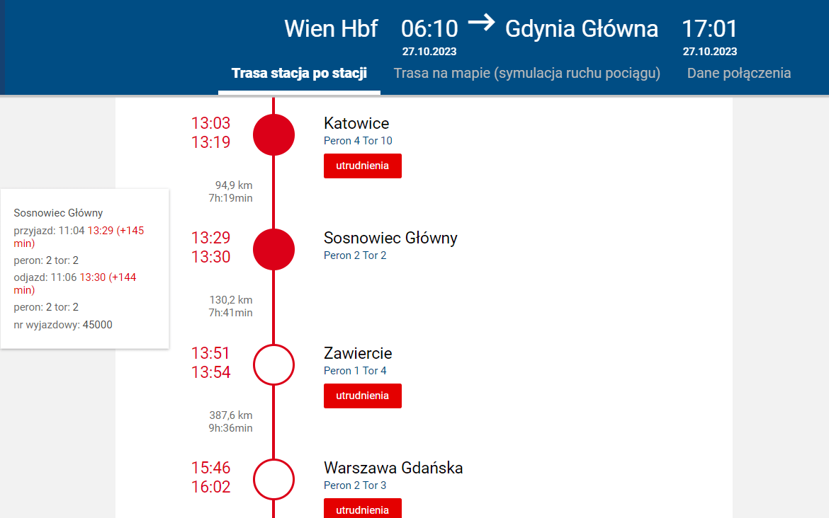 Sobieski opóźnienie