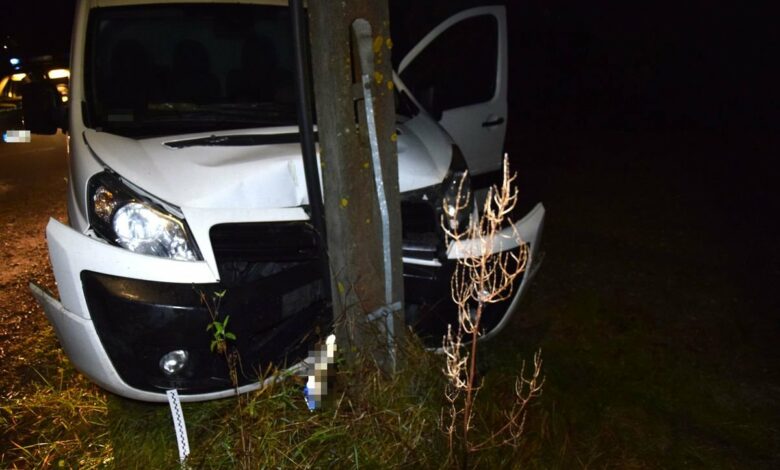 Zgwałcił i uciekł. Rozbił się na słupie/fot.policja.pl