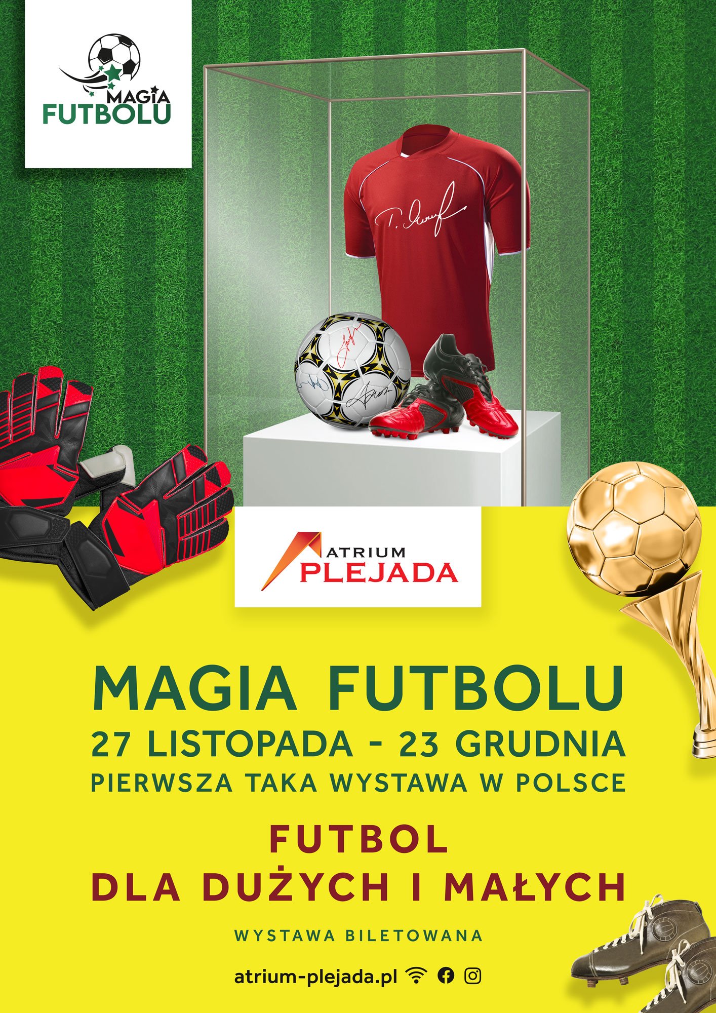 "Magia futbolu" - wystawa eksponatów w Atrium Plejada w Bytomiu