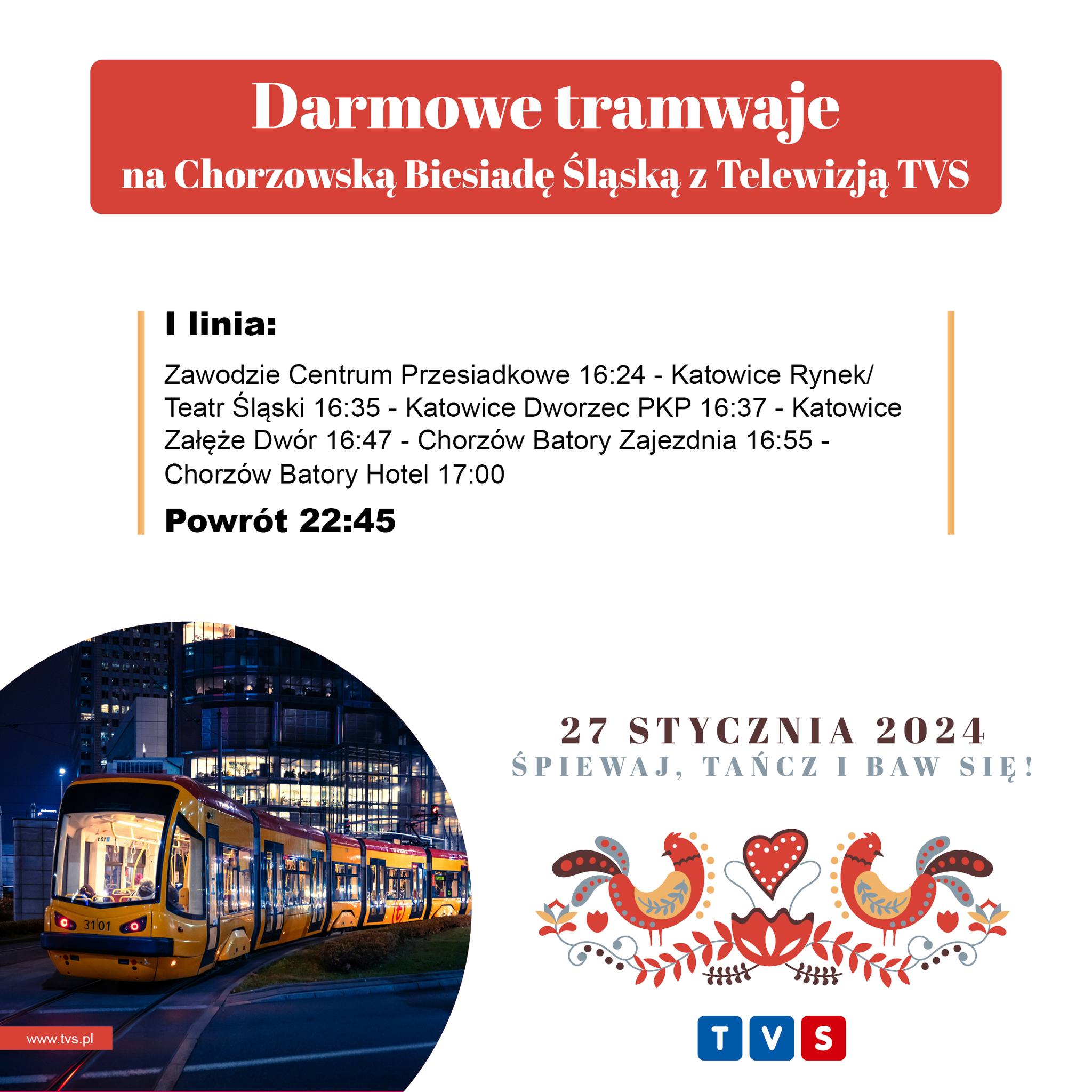 Chorzowska Biesiada Śląska - darmowe tramwaje