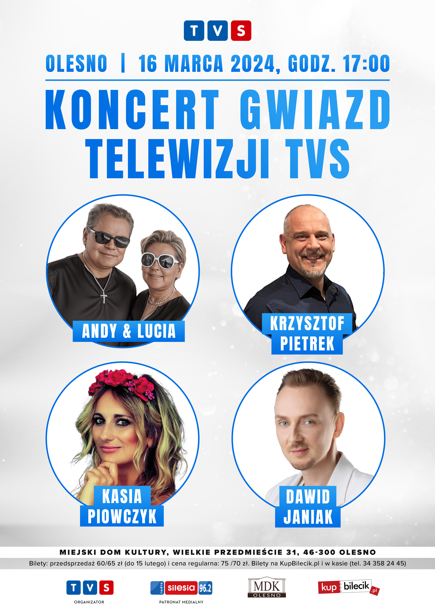Koncert Gwiazd Telewizji TVS w Miejskim Domu Kultury w Oleśnie