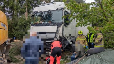 Tir wjechał w przystanek. 5 osób w szpitalu/fot.Policja Podkarpacka