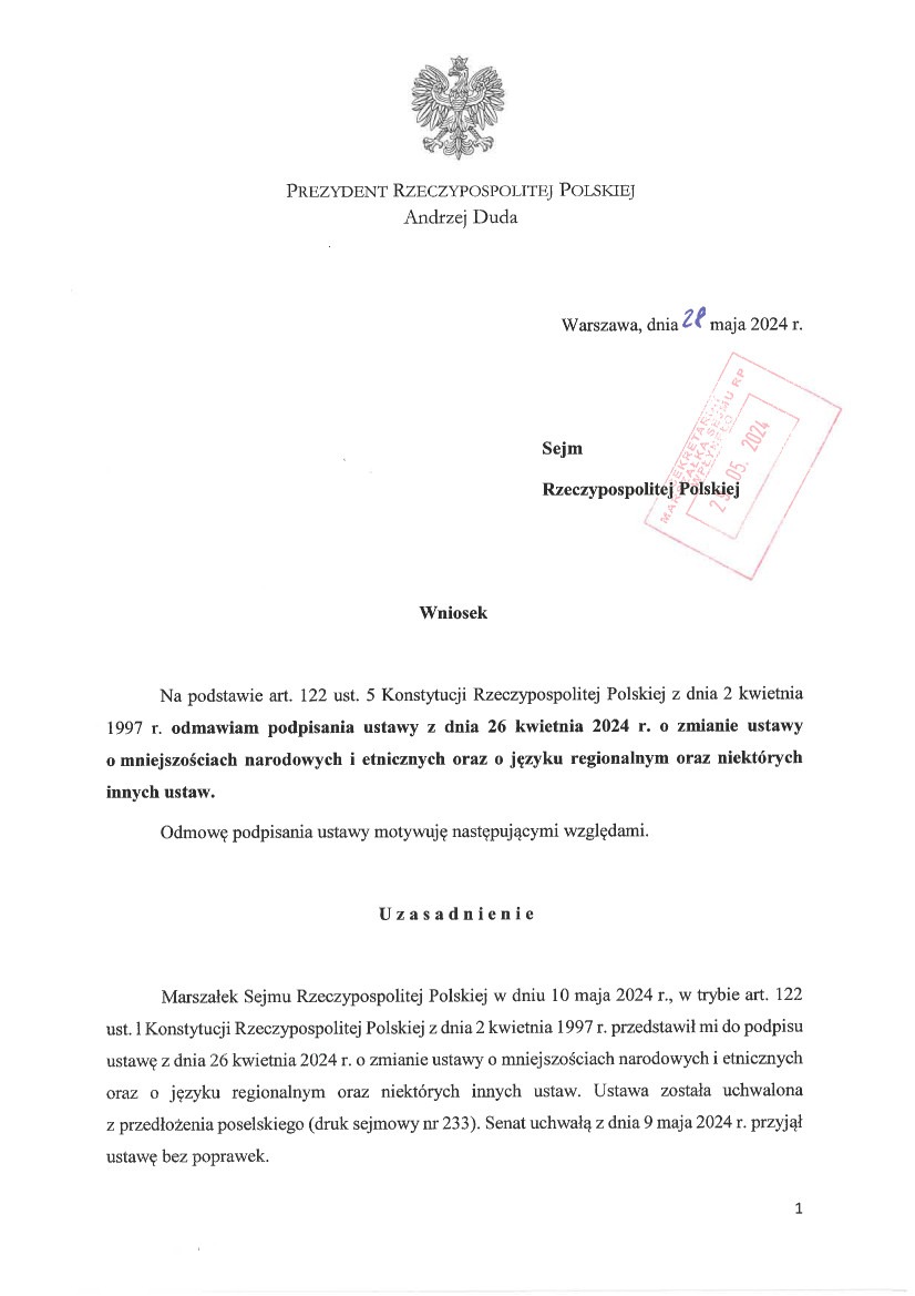 Veto Prezydenta Andrzeja Dudy w Sprawie Języka Śląskiego