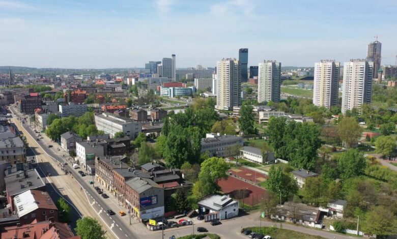 Katowice z drona. Fot. Jakub Pieczatowski
