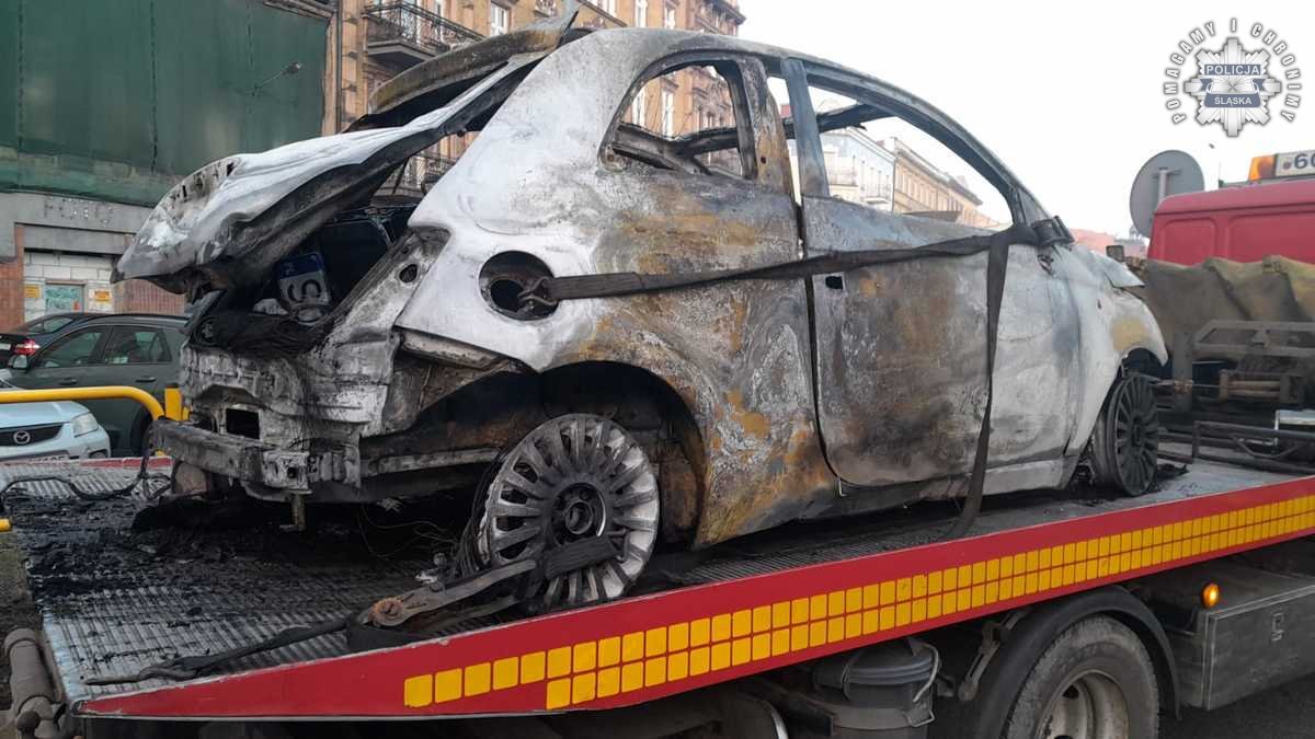 wypadek i opżar w Bytomiu