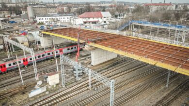 budowa mostu w Częstochowie zdjęcie z lotu ptaka