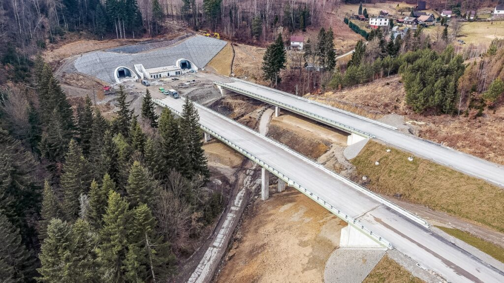 nowe odcinki S1 wjazd do dwóch tuneli