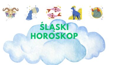 Śłąski Horoskop grafika przedstawiająca znaki zodiaku i zachmurzone niebo