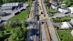przebudowa gierkówki, jeden pas dwupasmowej drogi w remoncie