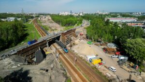 Katowice przebudowa torów wiadukt nad torami w budowie