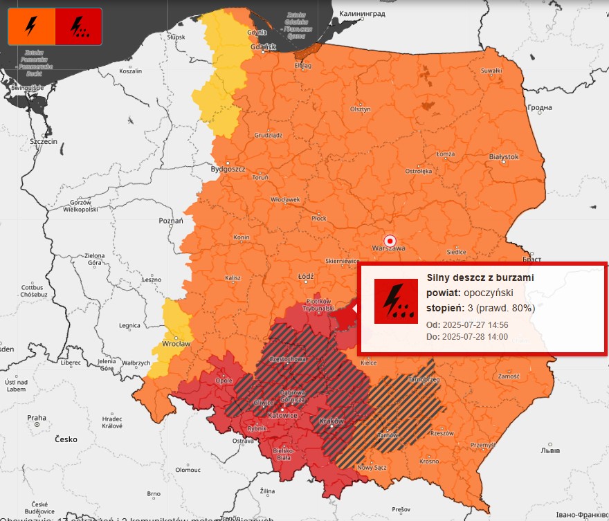 sztab antykryzysowy podtopienia opady deszczu burza
